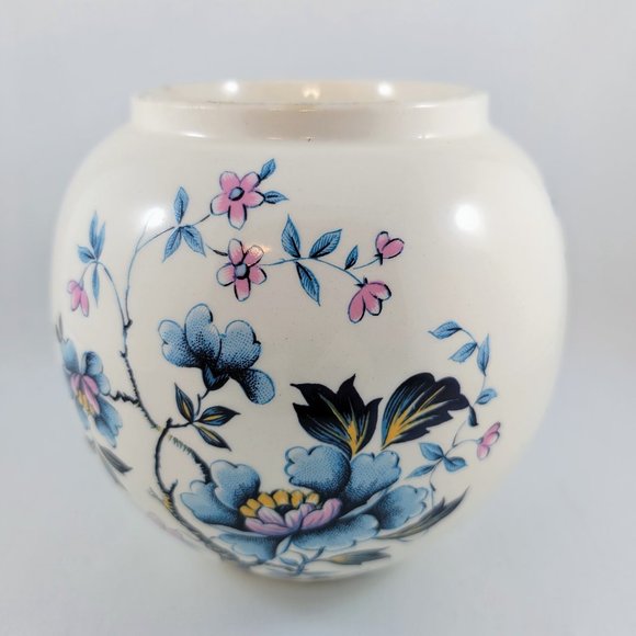 Oriental Style Ginger Jar Sadler England Ironstone Blue Pink Yellow Flowers - Picture 6 of 11